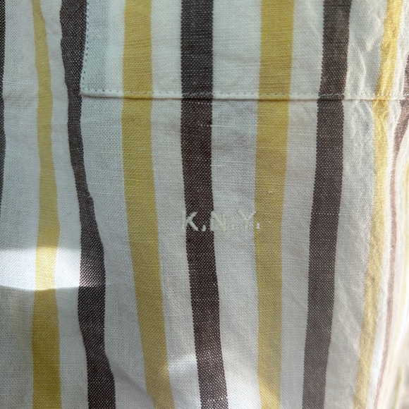 Knickerbocker Multicolored (White/Brown/Yellow) Button Down In Size Large - Picture 4 of 5